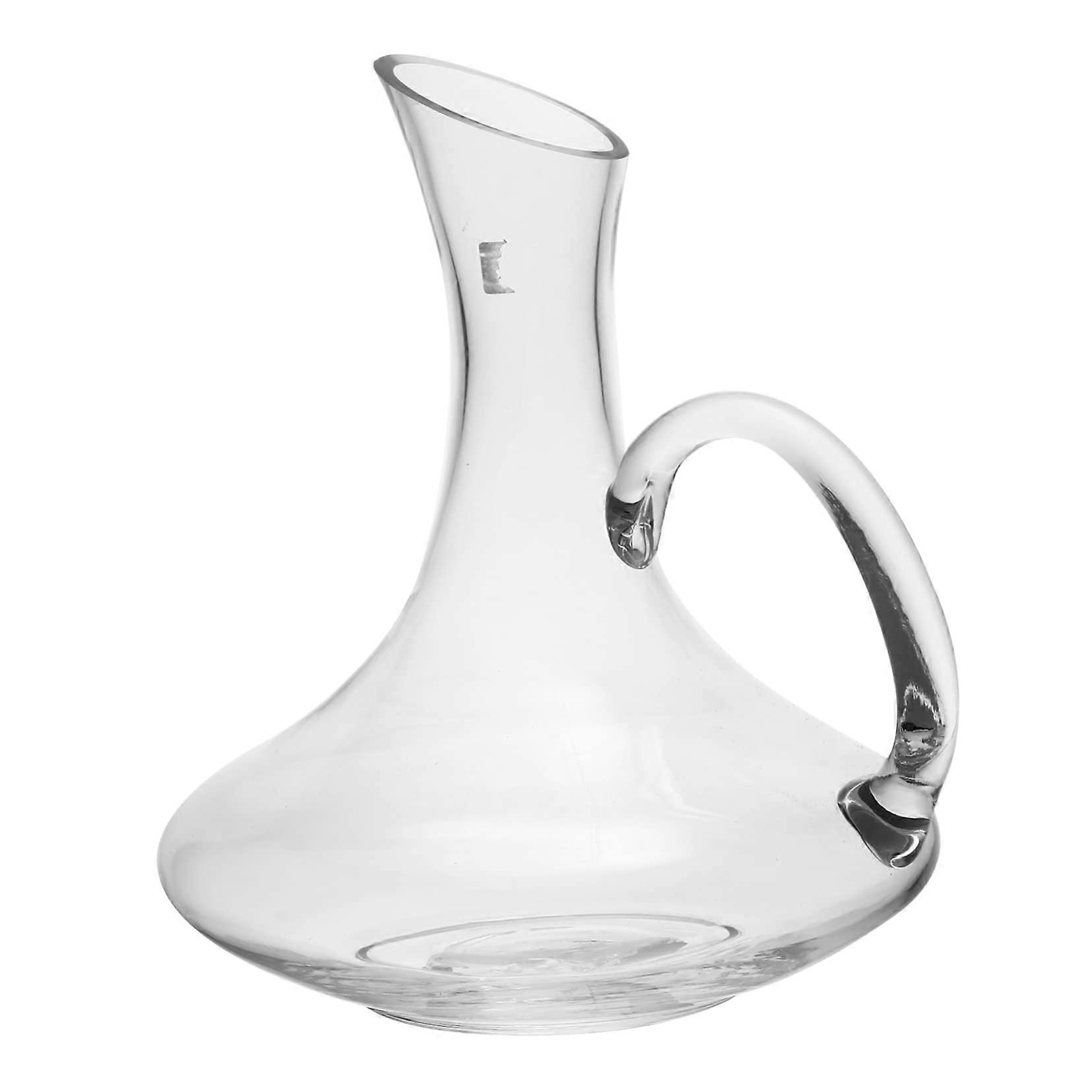 Red Wine Decanter with Handle Crack Resistant Glass Carafe for Aroma Enhancement and Dinner Use