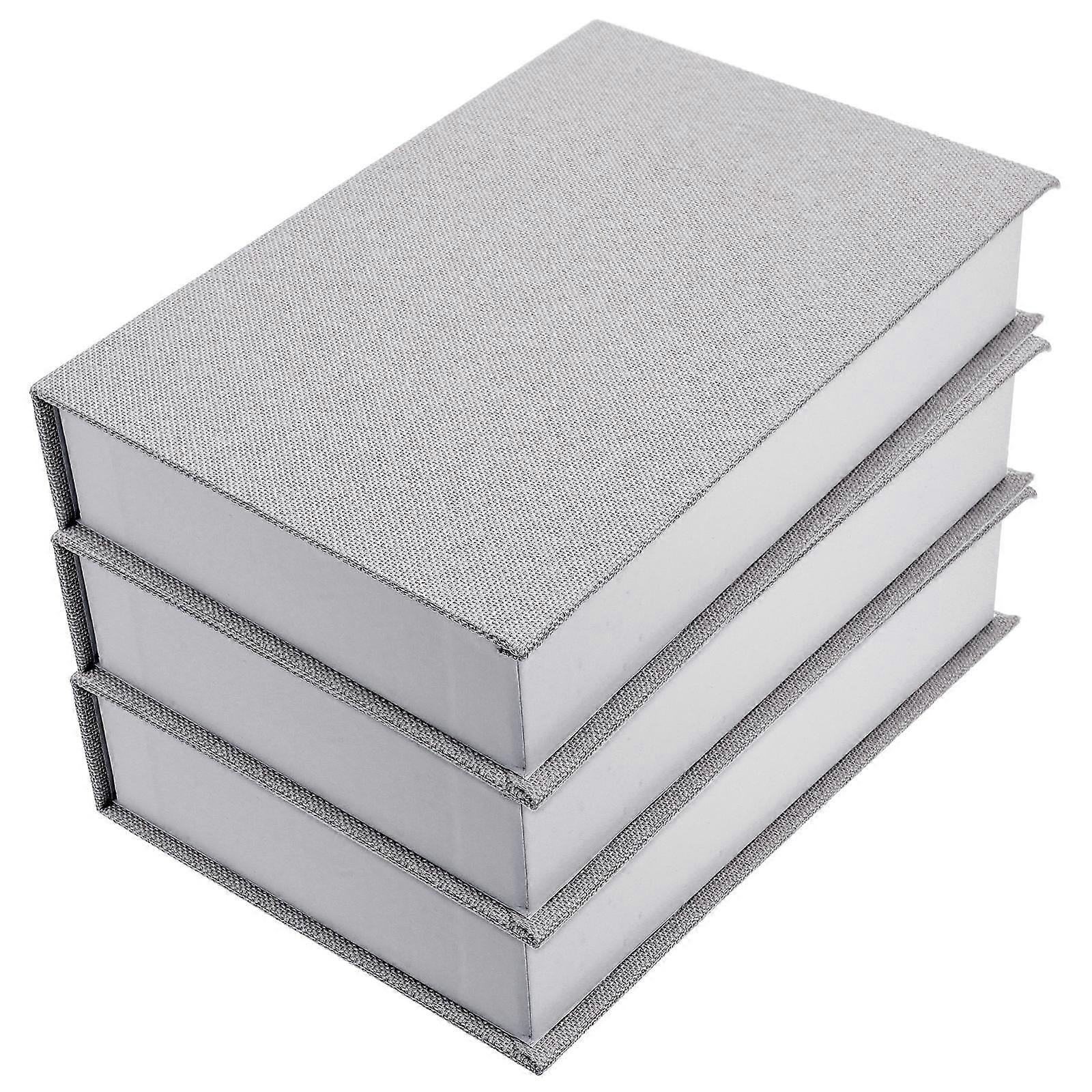 Fake Book Box Linen Book Shape Desktop Decoration for 3Pcs Set