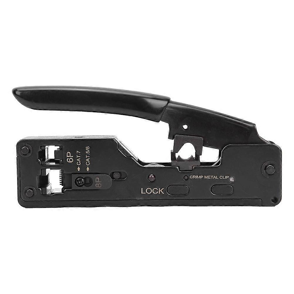 RJ Connector Crimper Tool, Compact Cold Rolled Steel with Comfortable Handle, Pass Through for Wiring Frame Module