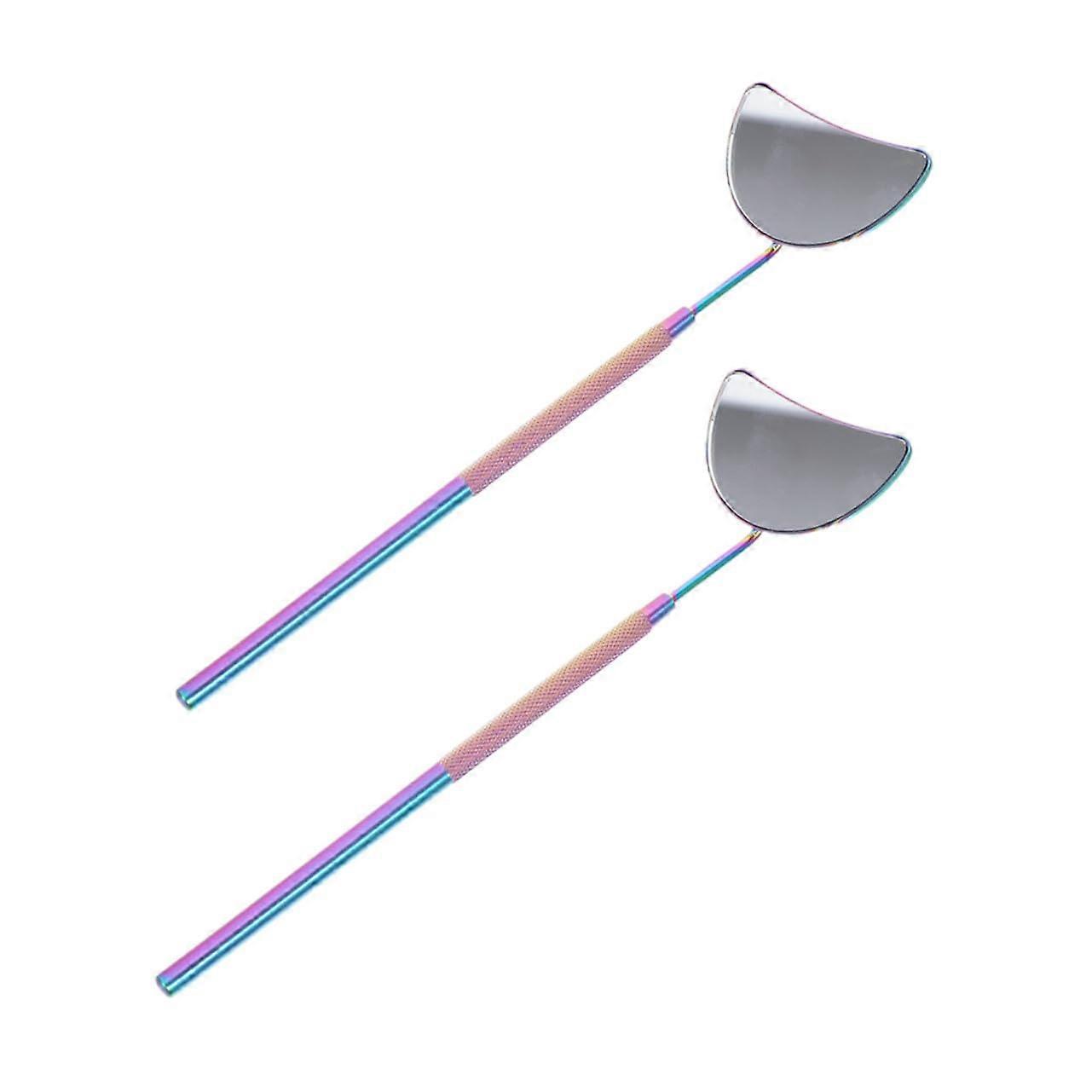 Eyelash Mirror TwoPiece Stainless Steel Lash Extension Mirror For Eyelash Extension Salon Use Grafting Beauty Tool