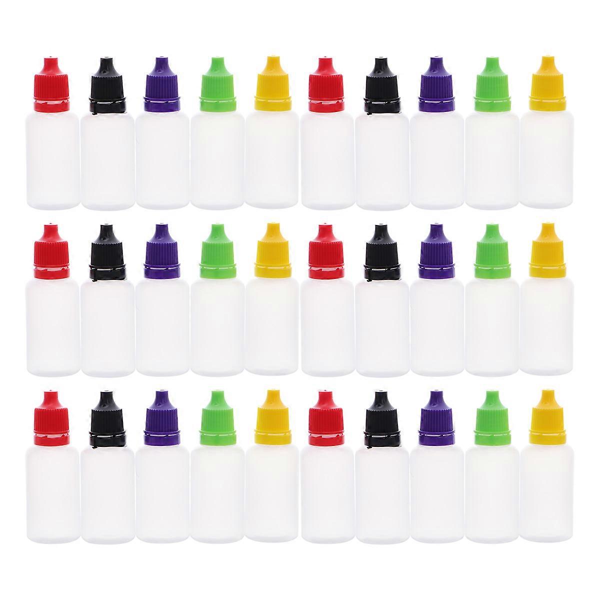 Eye Liquid Bottle Squeezable Dropper for Storage 60Pcs Assorted Color