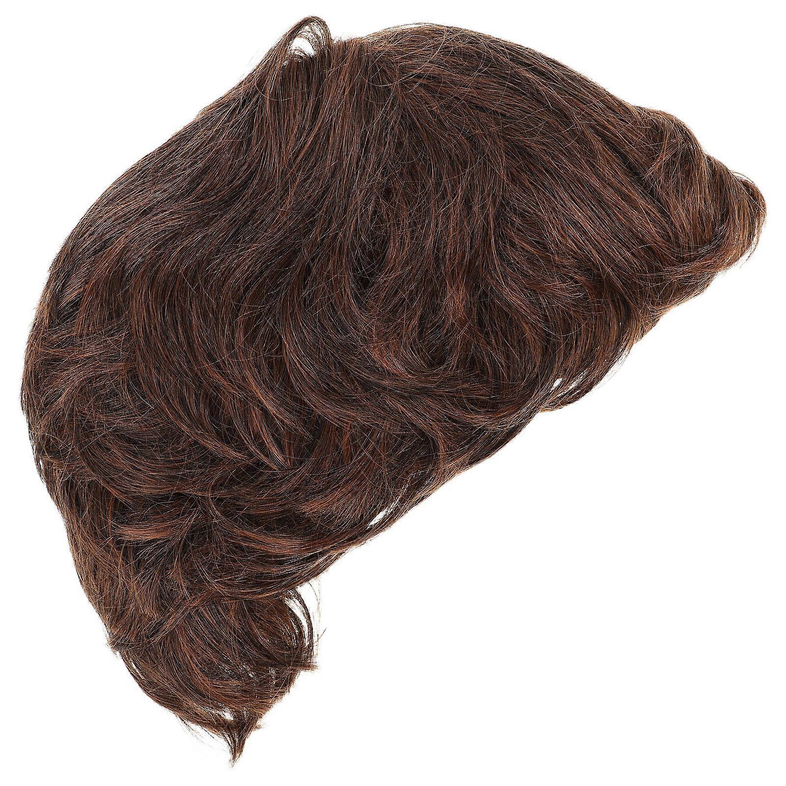 Brown Synthetic Short Wig for Men Realistic Look