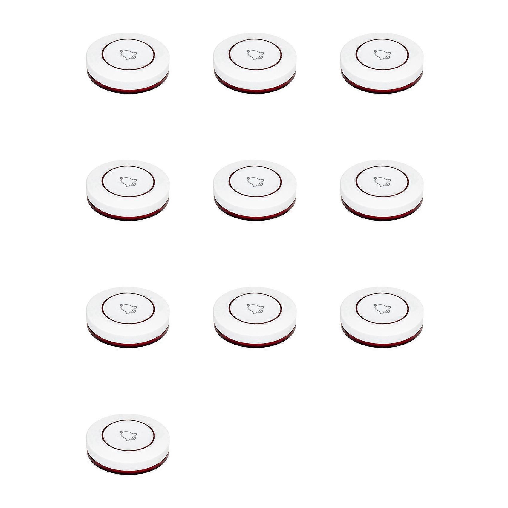 10X Call Button Restaurant Pager 433MHz Wireless Doorbell Bell Button for Home Security Alarm System Hardware Red