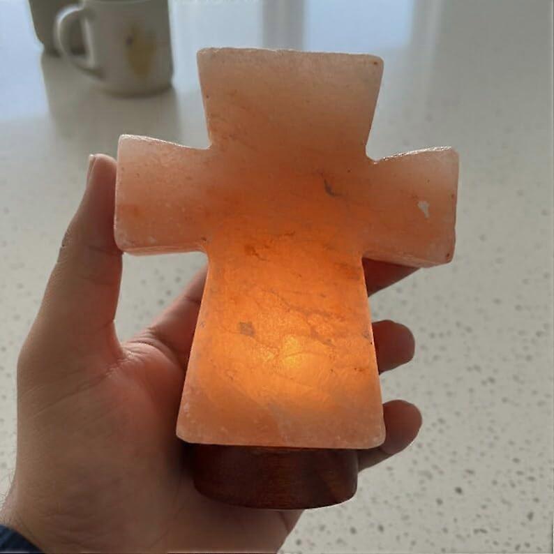 Mini USB Himalayan Salt Lamp with 7Color Cycling Light and Natural Glow for Home or Desk