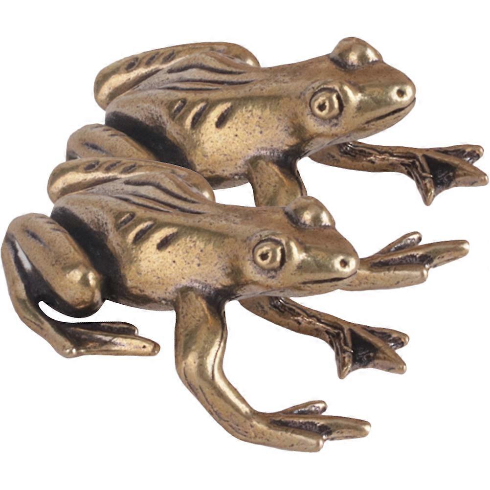 Brass Frog Decor Frog Figurine for Multipurpose Tea Pet 4Pcs