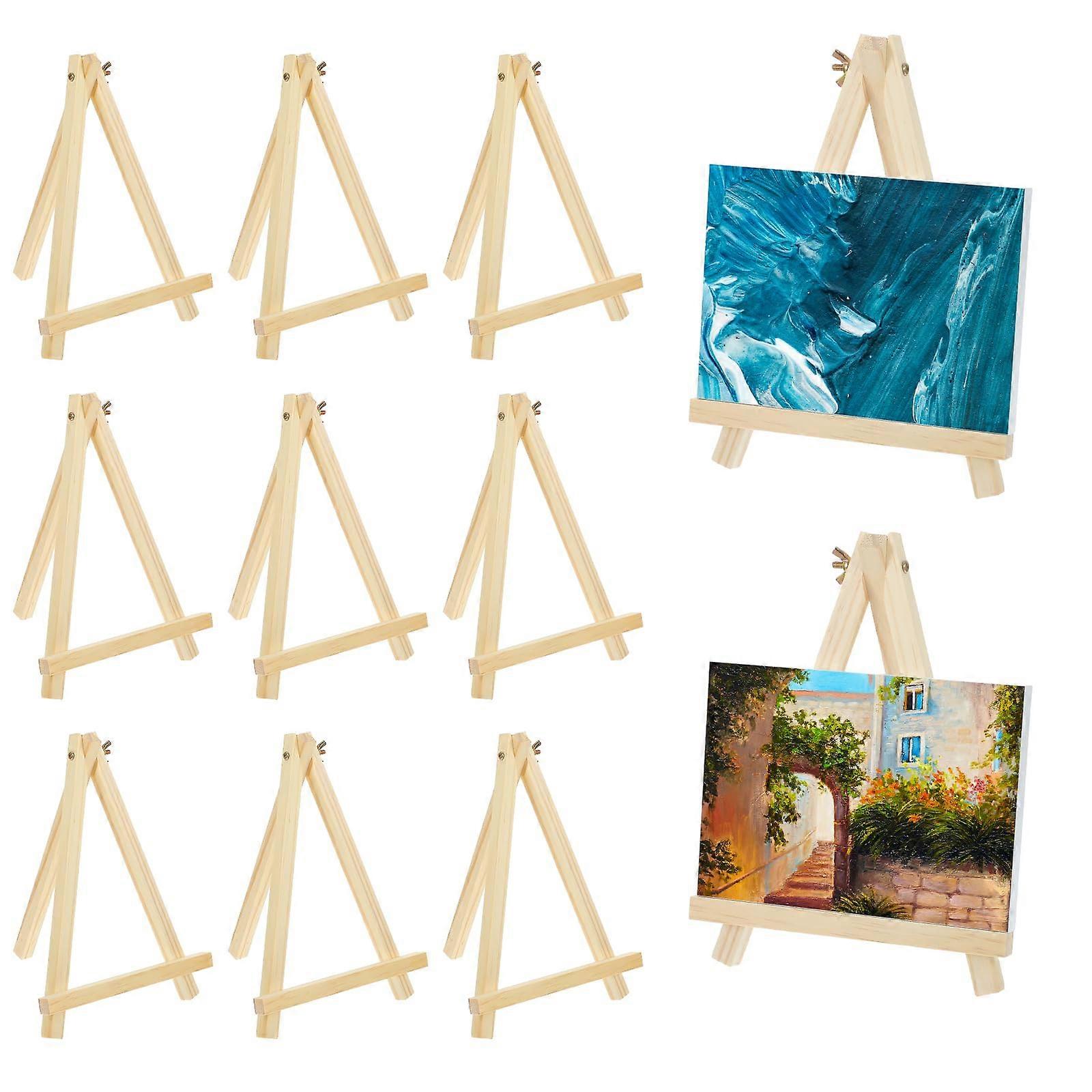 12 Pack 9 Inch Wooden Tabletop Easel Stand, Foldable Mini Display Tripod for Painting and Art
