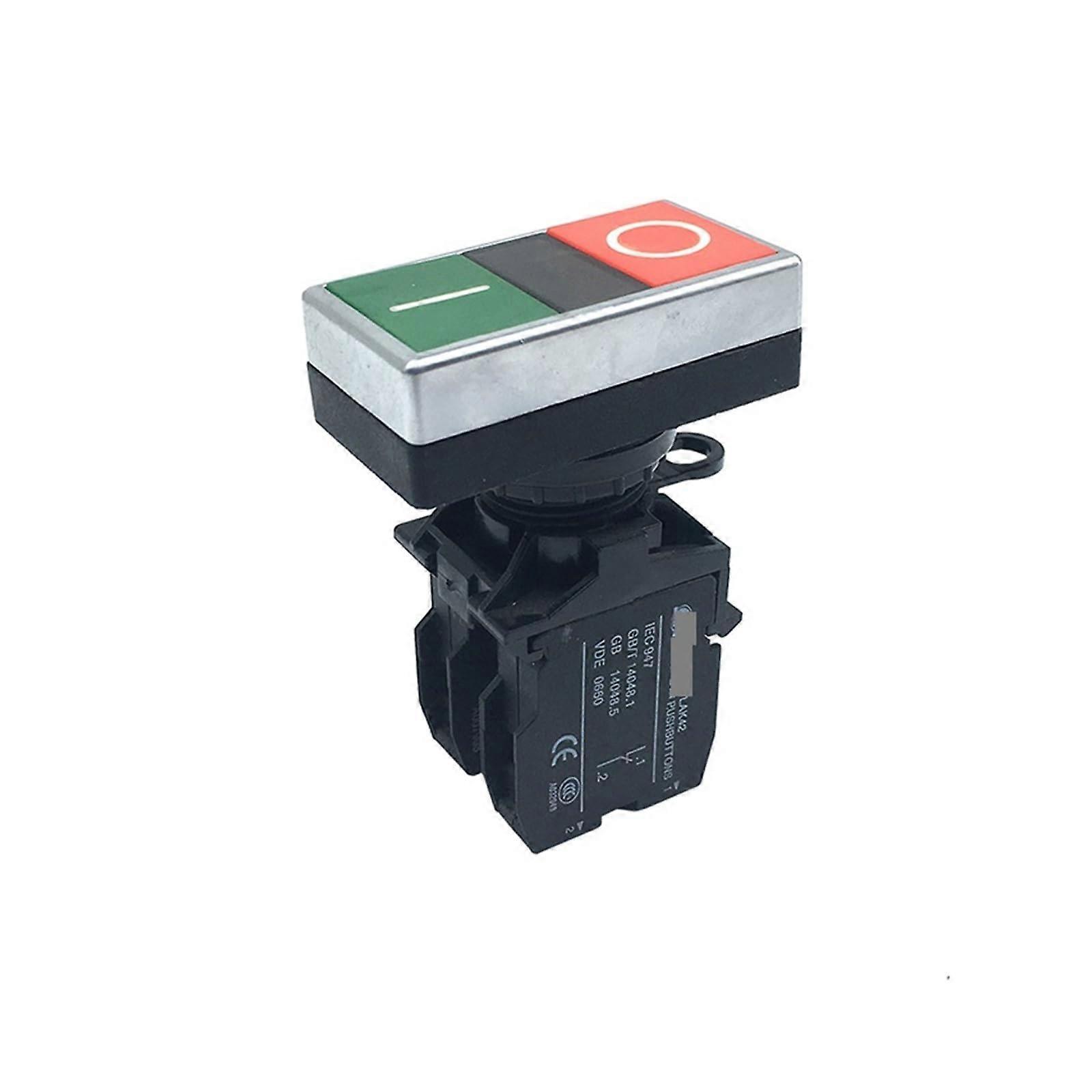 Double Operation Button Machine Switch 1NO+1NC 22mm Start Stop Button Switch Industrial Control Panel
