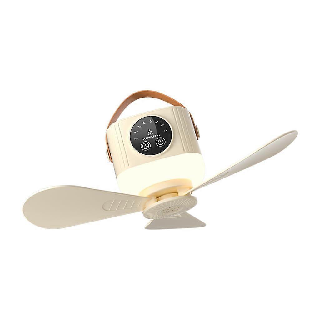 USB Rechargeable Ceiling Fan with Remote, 7200mAh Battery, LED Light for Camping and Dorms