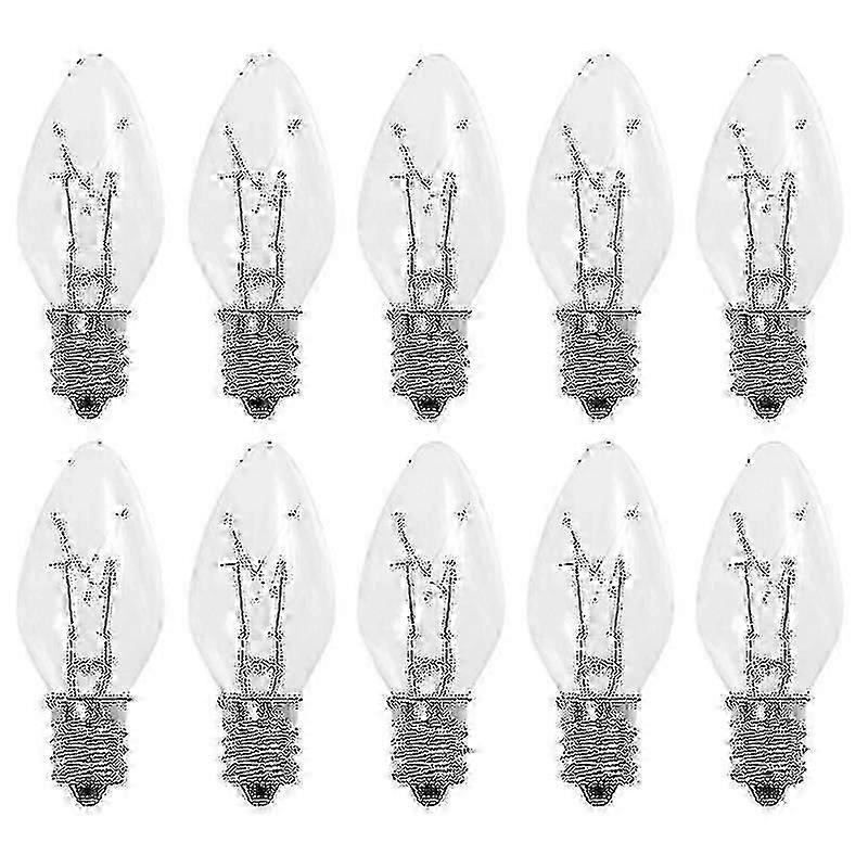10pcs C7 E12 Replacement Bulbs for Electric Window Candle Lamps, E12 Base