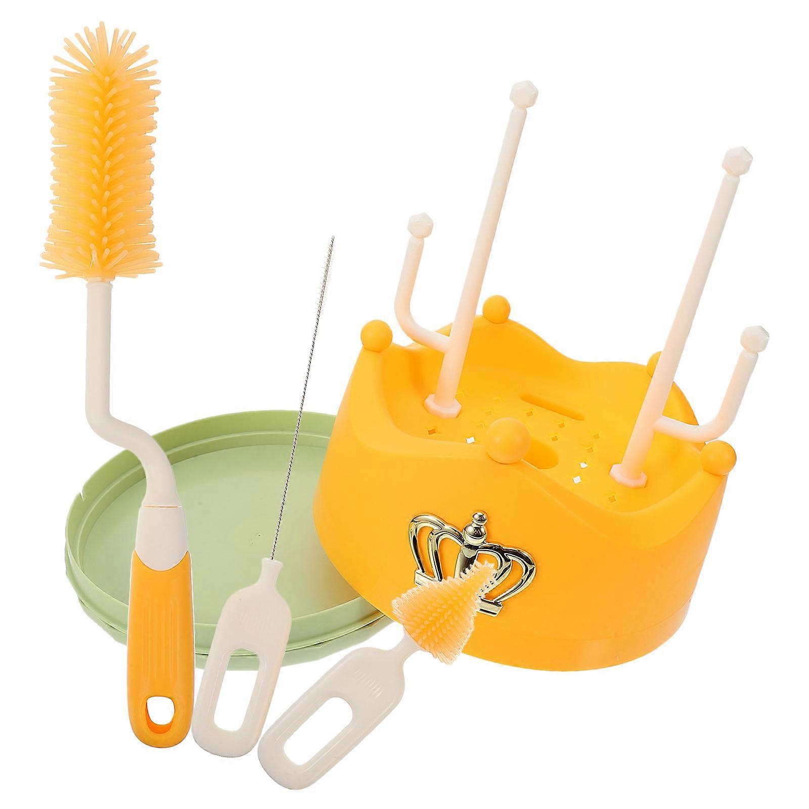 Baby Bottle Drying Rack with Brush for Storage Use Portable Holder