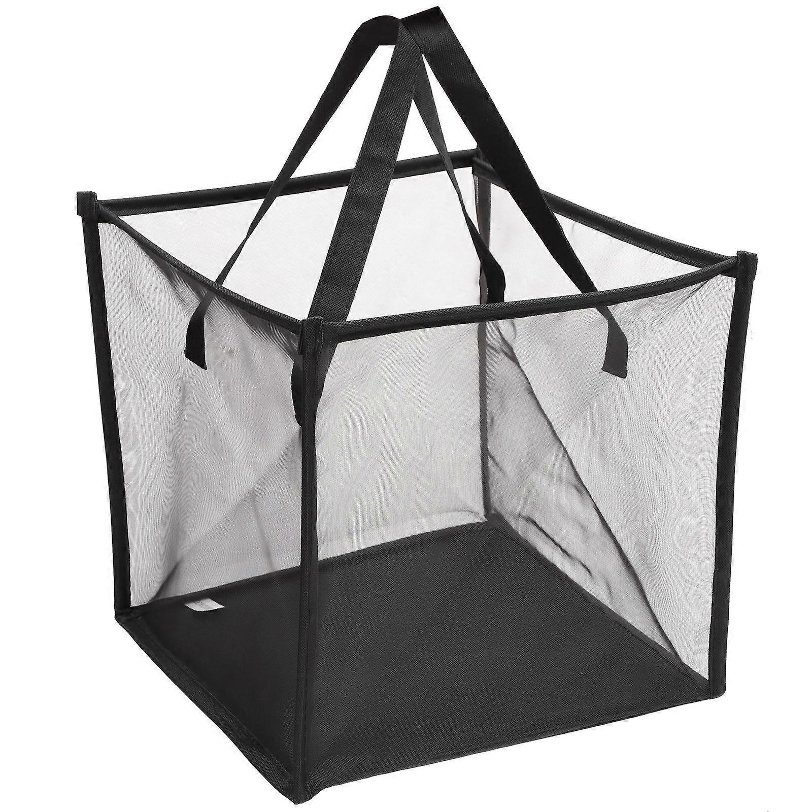 Laundry Basket Mesh Hamper Foldable for Daily Use 4Pcs Black