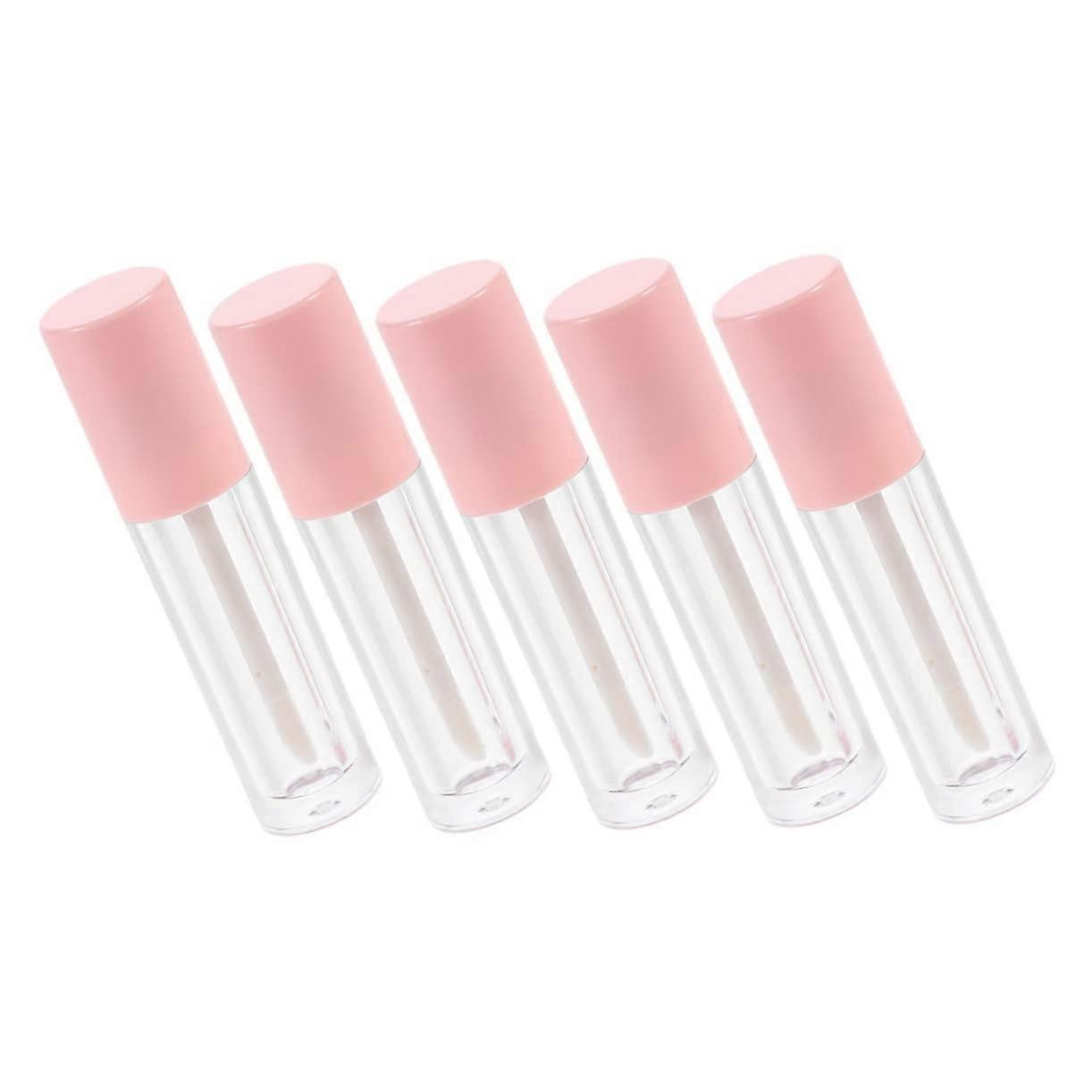 5 Pack Empty Lip Gloss Tubes Stylish Round Design for DIY Cosmetics and Beginner Lip Balm