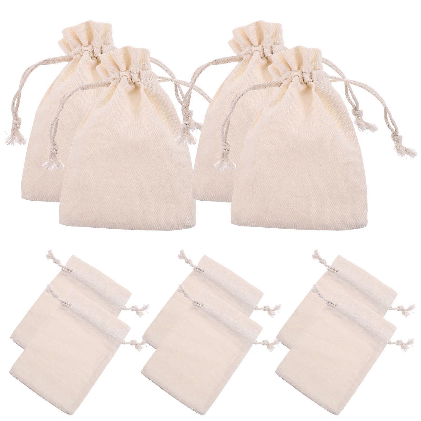 Jute Bags Elegant and Practical Design Daily Life Rectangular Cotton 10Pack Drawstring Pouch