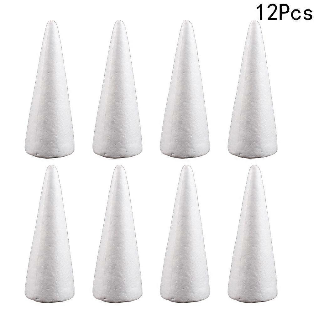 Tree Cones For Crafts Solid Polystyrene DIY Accessory Christmas Ornament Home Craft Project White 12Pcs