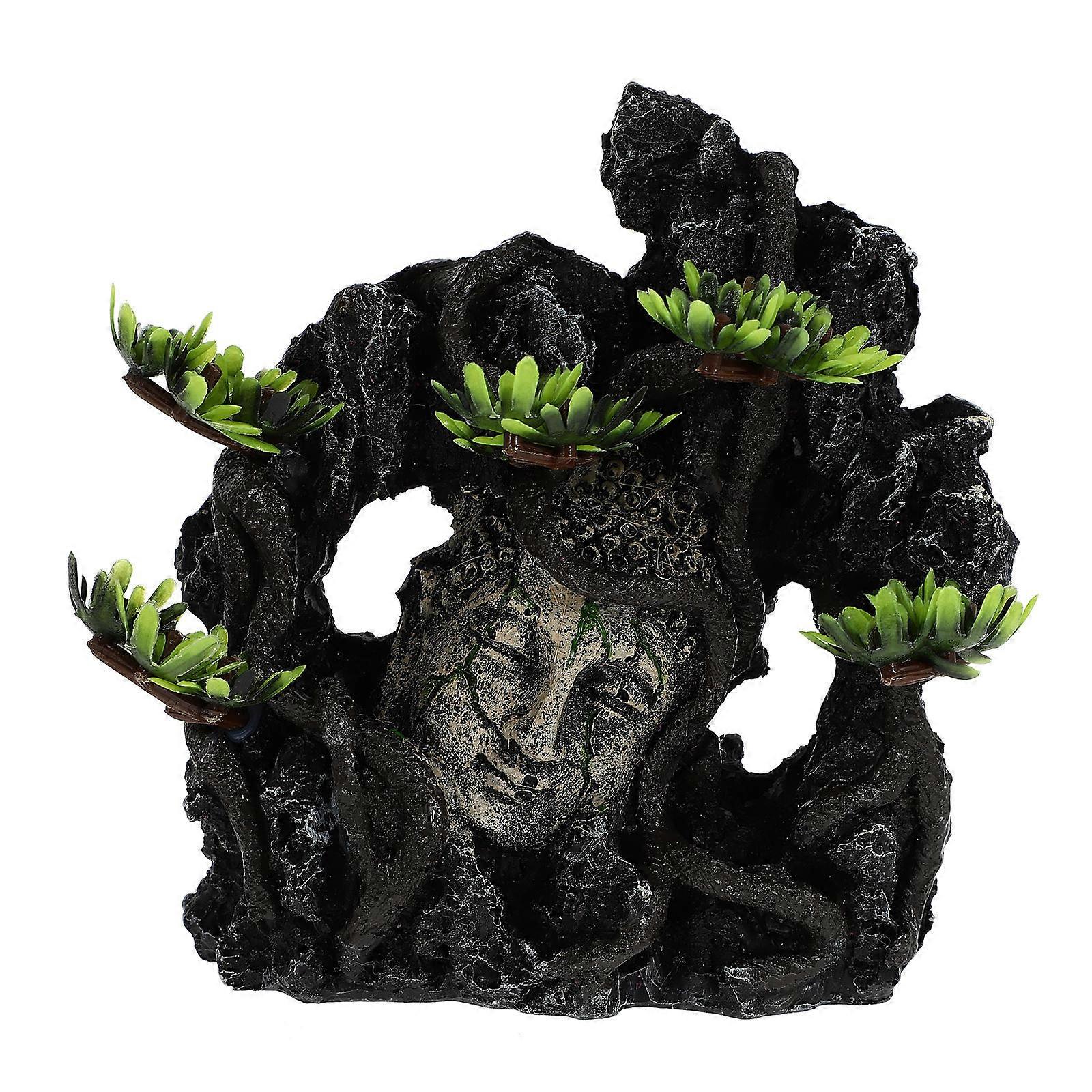 Green Resin Buddhist Statue for Fish Tank Decoration