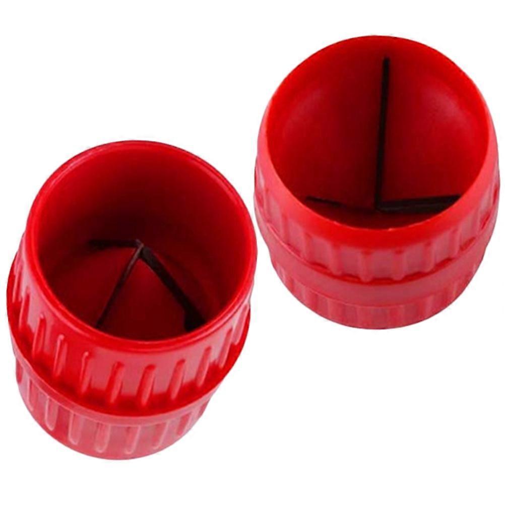Copper Pipe Deburring Tool 2Pcs Plumbing Tools Suitable For Pipeline Maintenance 4.7X4.1Cm Red Durable Deburring