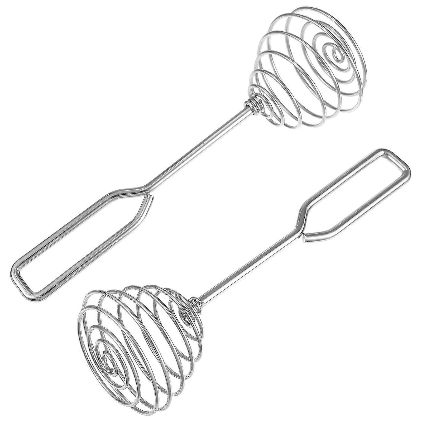 2Pcs Stainless Steel Eggbeaters for Mixing Cream Silver Kitchen Tool