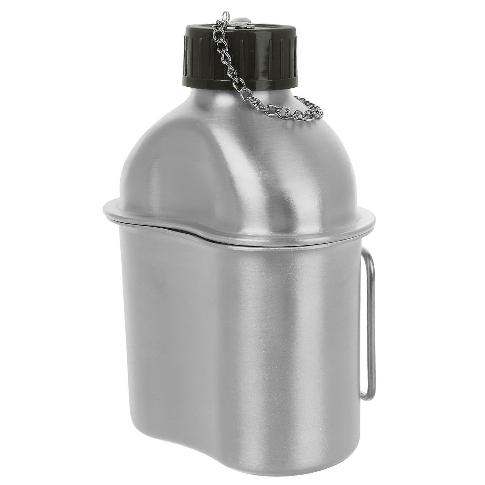 Silver Aluminum Water Bottle Multi Functional Water Bottle for Camping 1Set