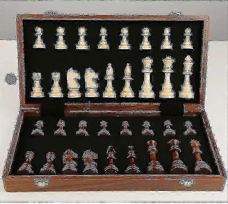 Wooden Chess Set 45cm Large Folding Chess Board Game 2 Extra Queens