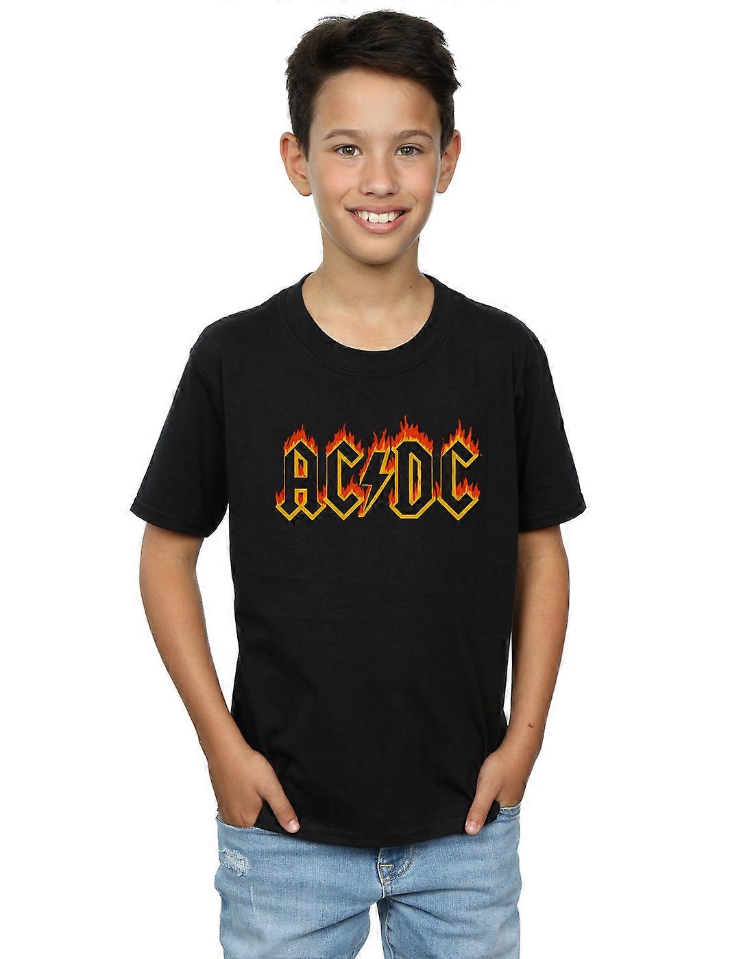 AC/DC Boys Flames Logo T-paita