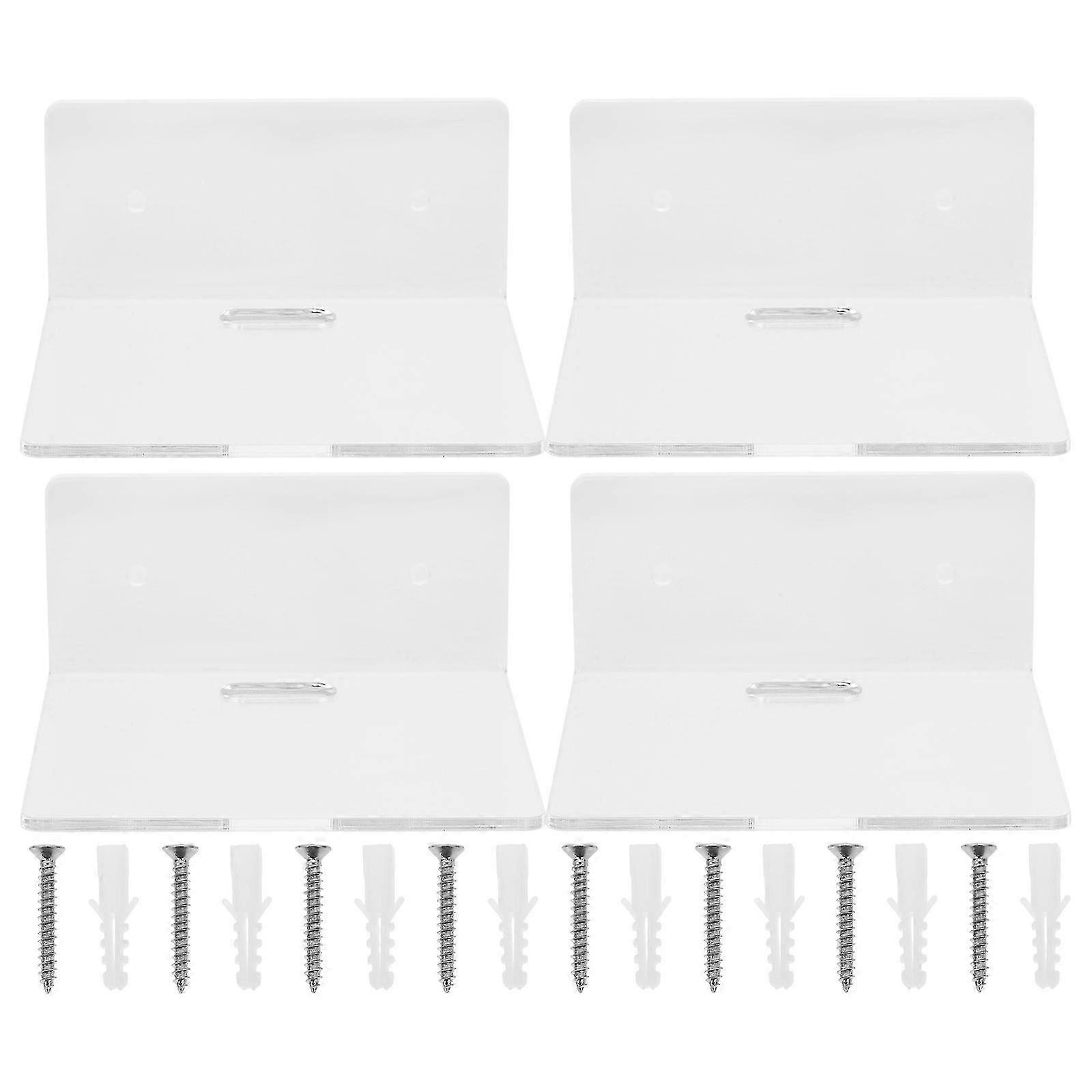 Transparent Wall Shelf Acrylic Speaker Holder for 8Pcs Storage