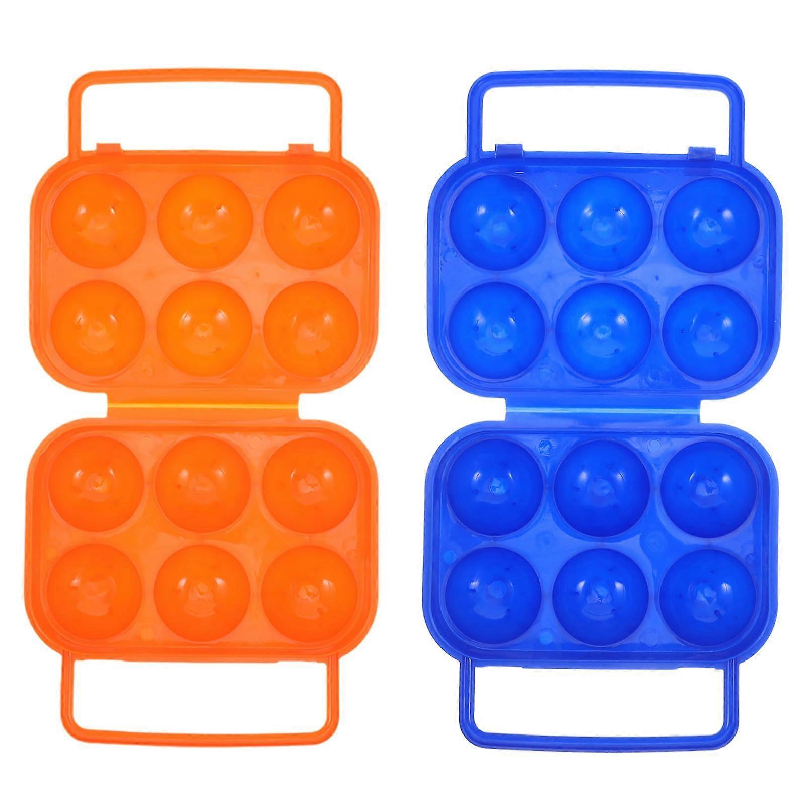 2pcs Egg Storage Container with ImpactResistant Design for Camping and Refrigerator Use