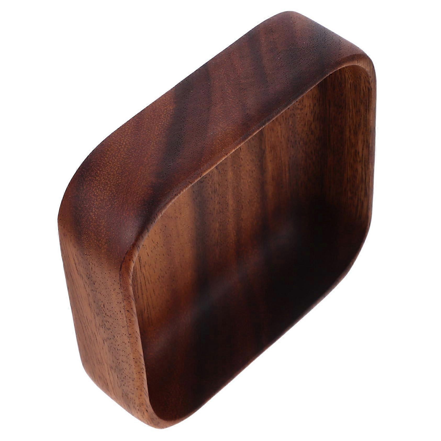 Rustic Solid Wood Fruit Bowl with Carving for Dining Table Snacks Desserts and Serving Tray