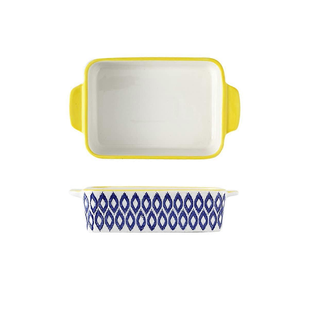 Ceramic Baking Dish with Handles NonStick Porcelain Bakeware Rectangle Pie and Casserole Pan