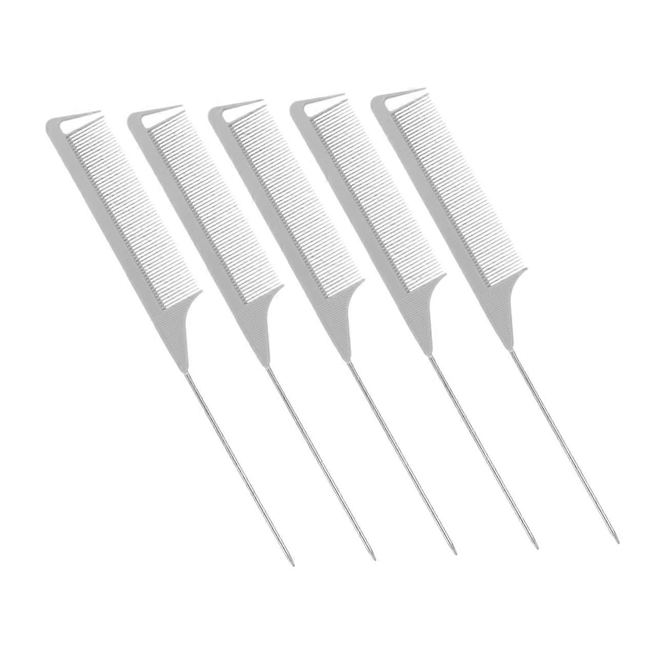 5pcs Teasing Comb Set for Fine Hair, Professional Rat Tail Combs for Precise Sectioning and Volume Boosting