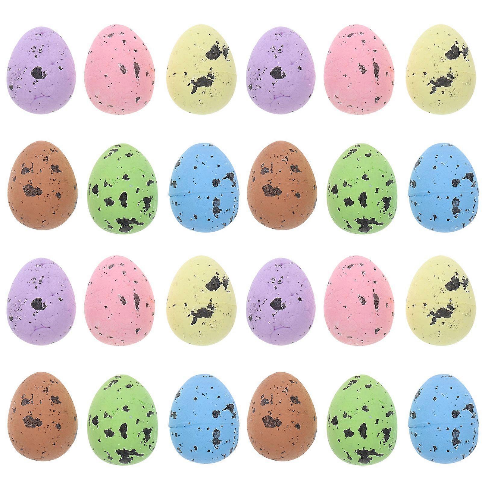 100pcs Easter Simulation Bird Eggs Mini Foam Easter Eggs Decorative Speckled Fake Eggs for Easter Basket Stuffers Vase Fillers