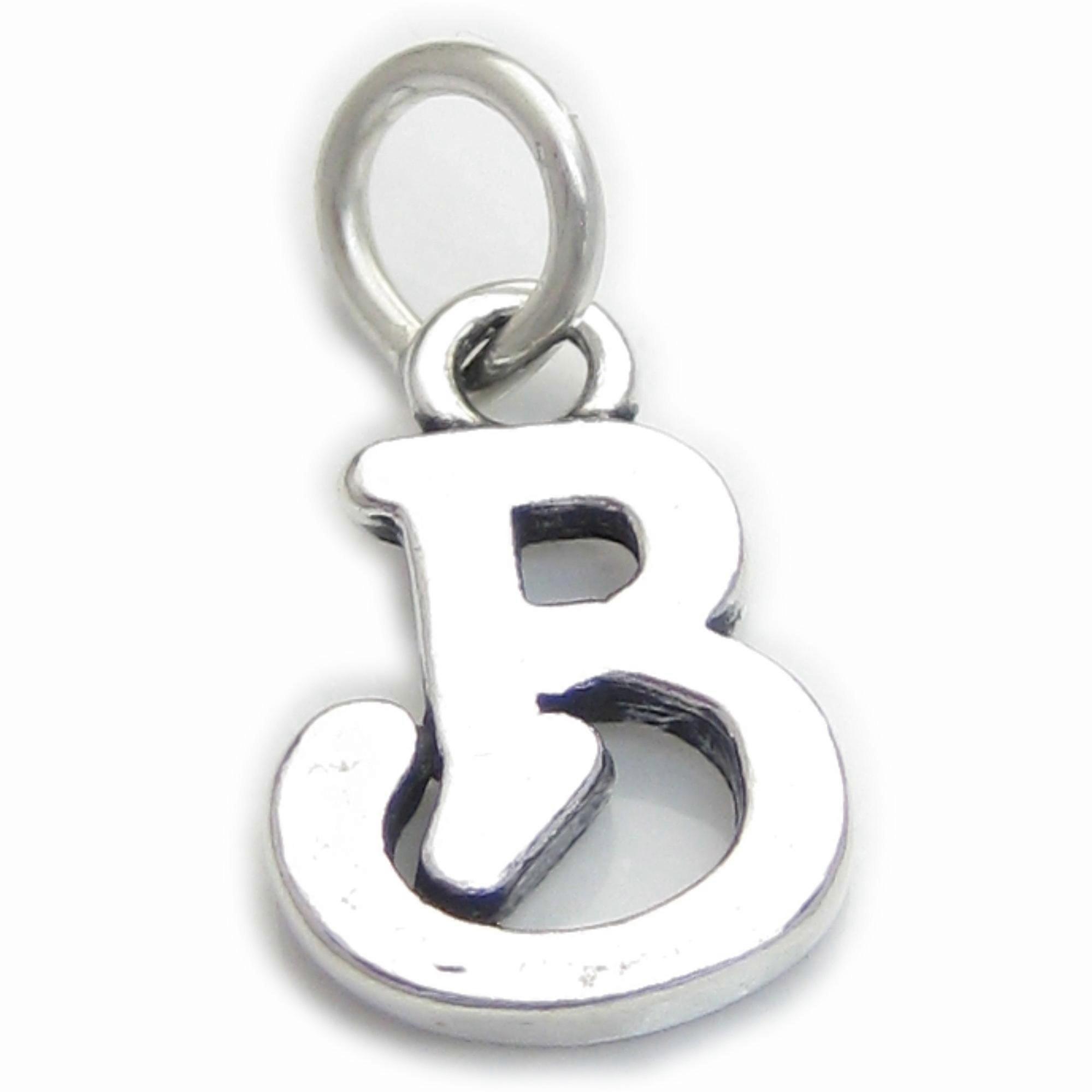 Script Letter B Initial sterling silver charm .925 x 1 Letters charms