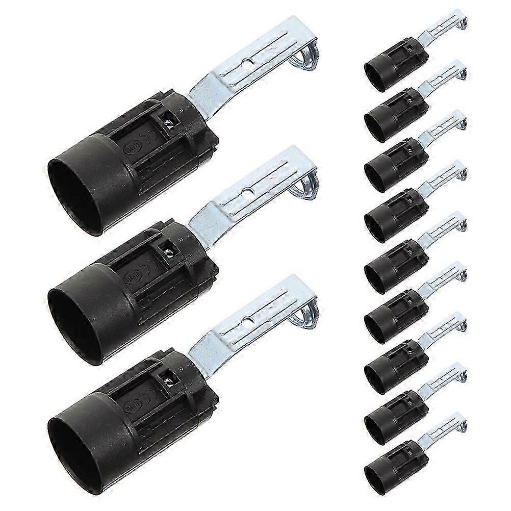 12Pcs E14 Lamp Socket Holder for Screw in Light Bulbs Black Material