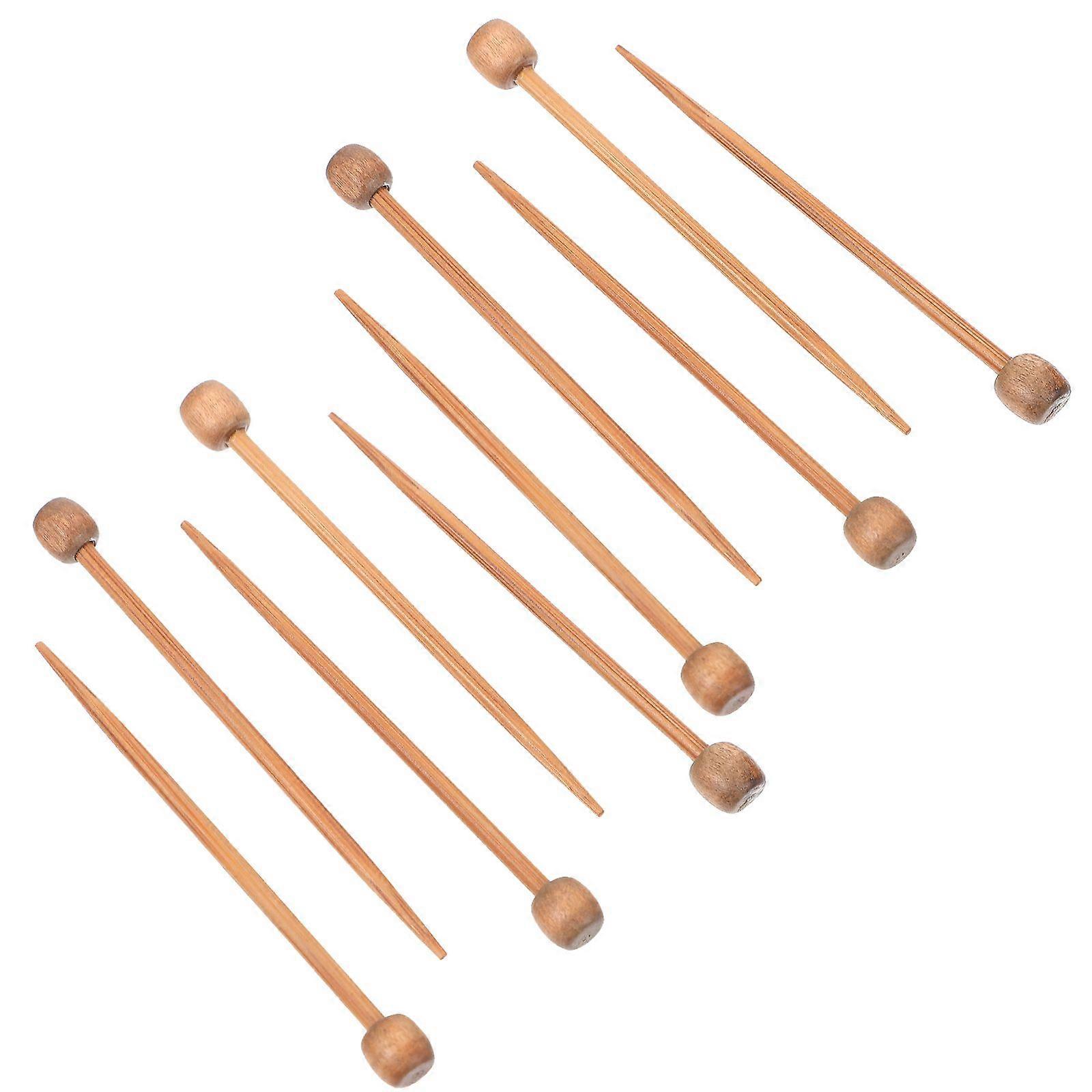 20PCS Einspitz Strickstock Brosche Strickmaterial Holz Strickstäbe