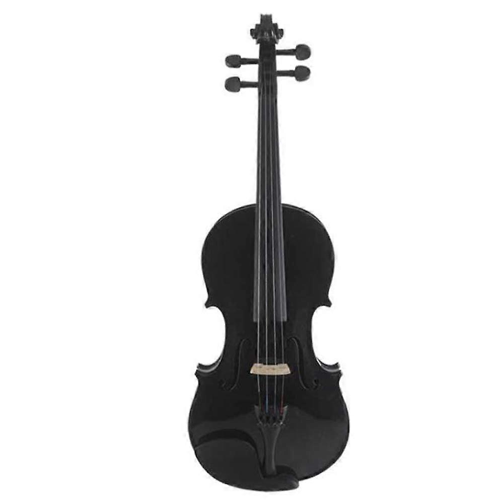 1/4 Size Beginner Violin for Kids Black Acoustic Student Set with Case Bow and Strings