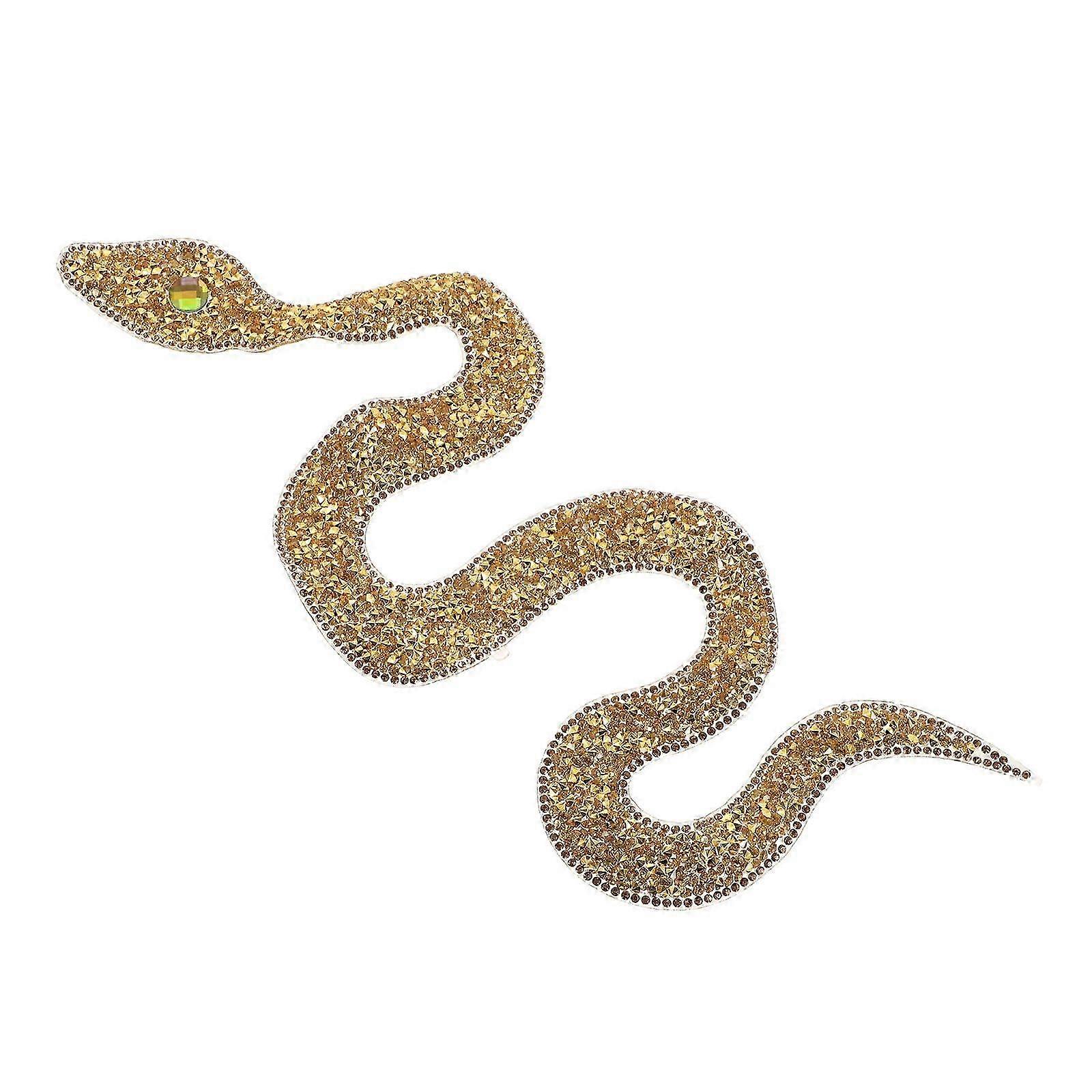 Rhinestone Snake Applique Patch for Garment Iron on Patch