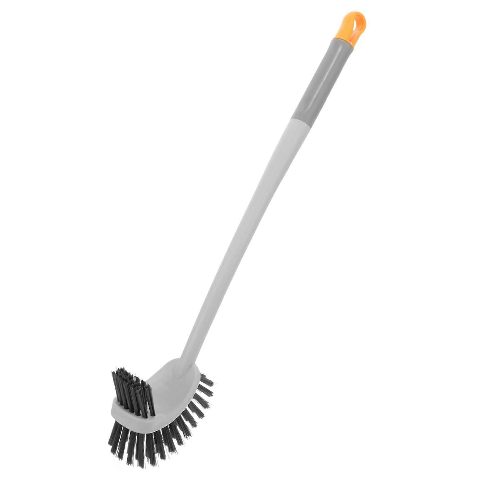 Ergonomic Toilet Brush with Long Handle Soft Bristles Wall Mounted Space Saving Design