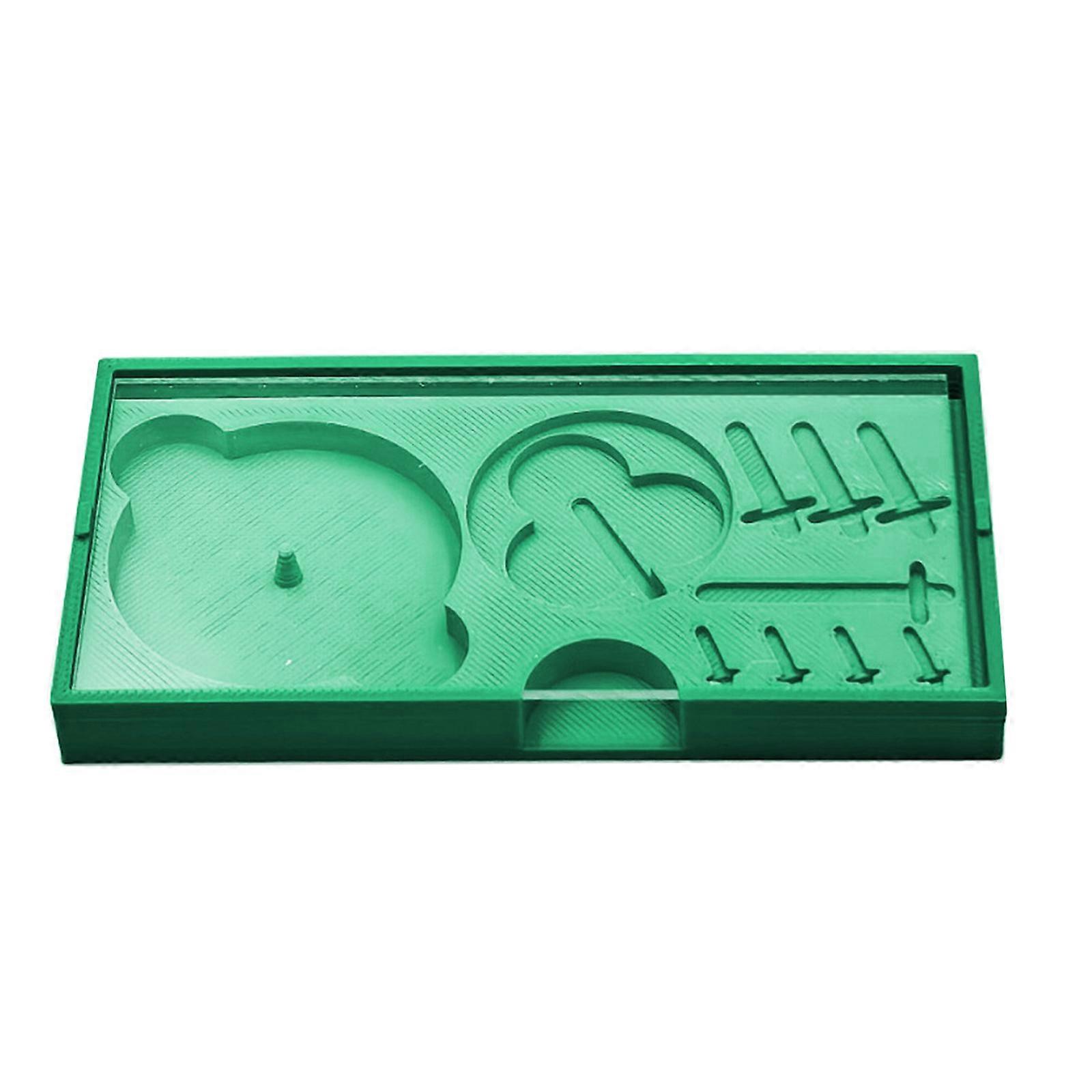 Multiple Compartment Watch Accessories Storage Container With Clear Cover For Easy Identification  Green
