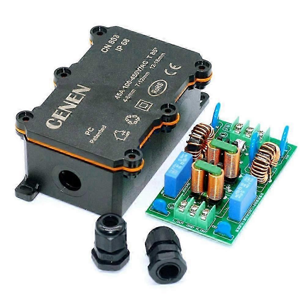 110V 220V AC EMI Filter External Lightning-Anti-Interference AC Power Filtering Board 15A with Shell