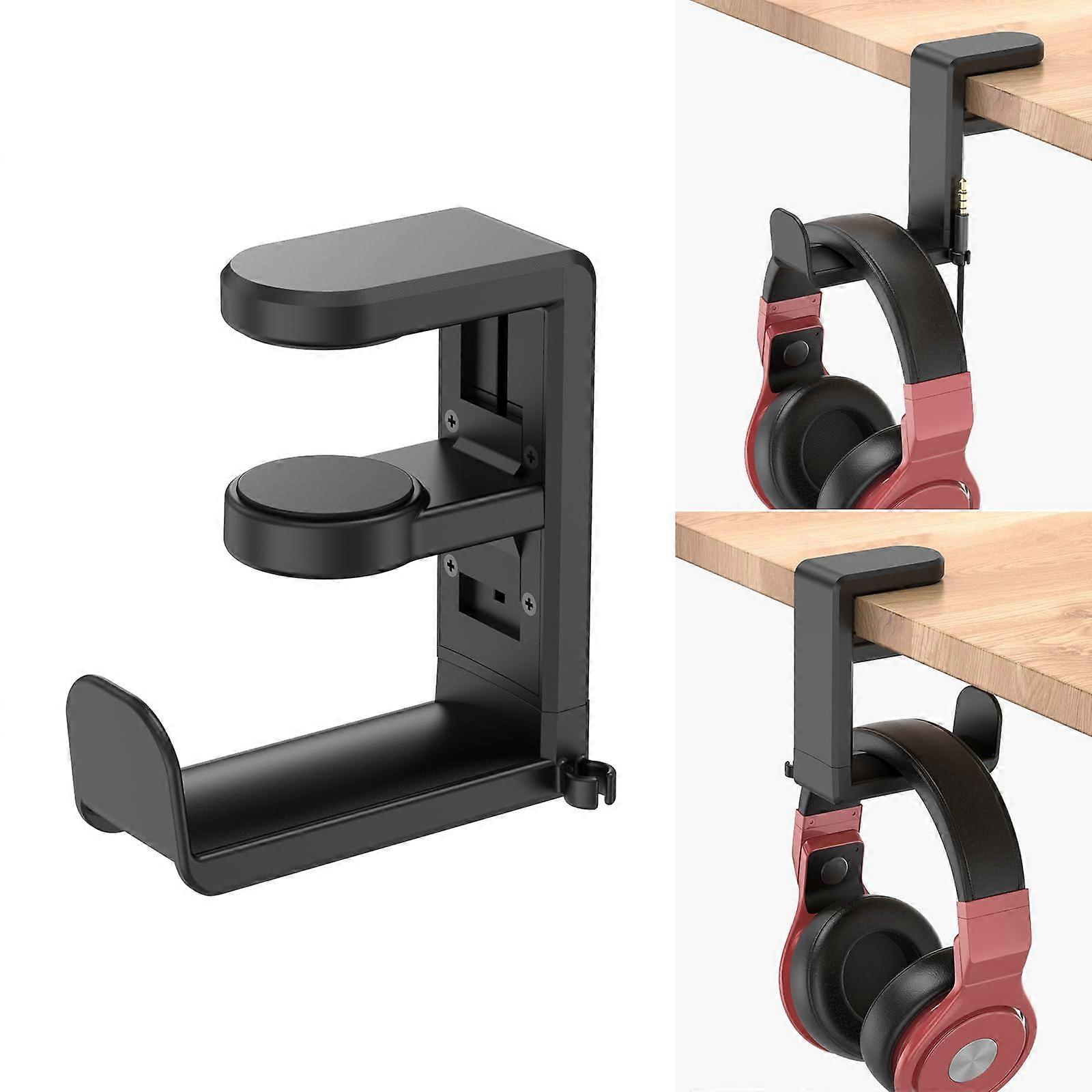 Adjustable Clamp-On Headphone Stand for PC Gaming, Under Desk, Universal Compatibility, Sturdy Metal Construction