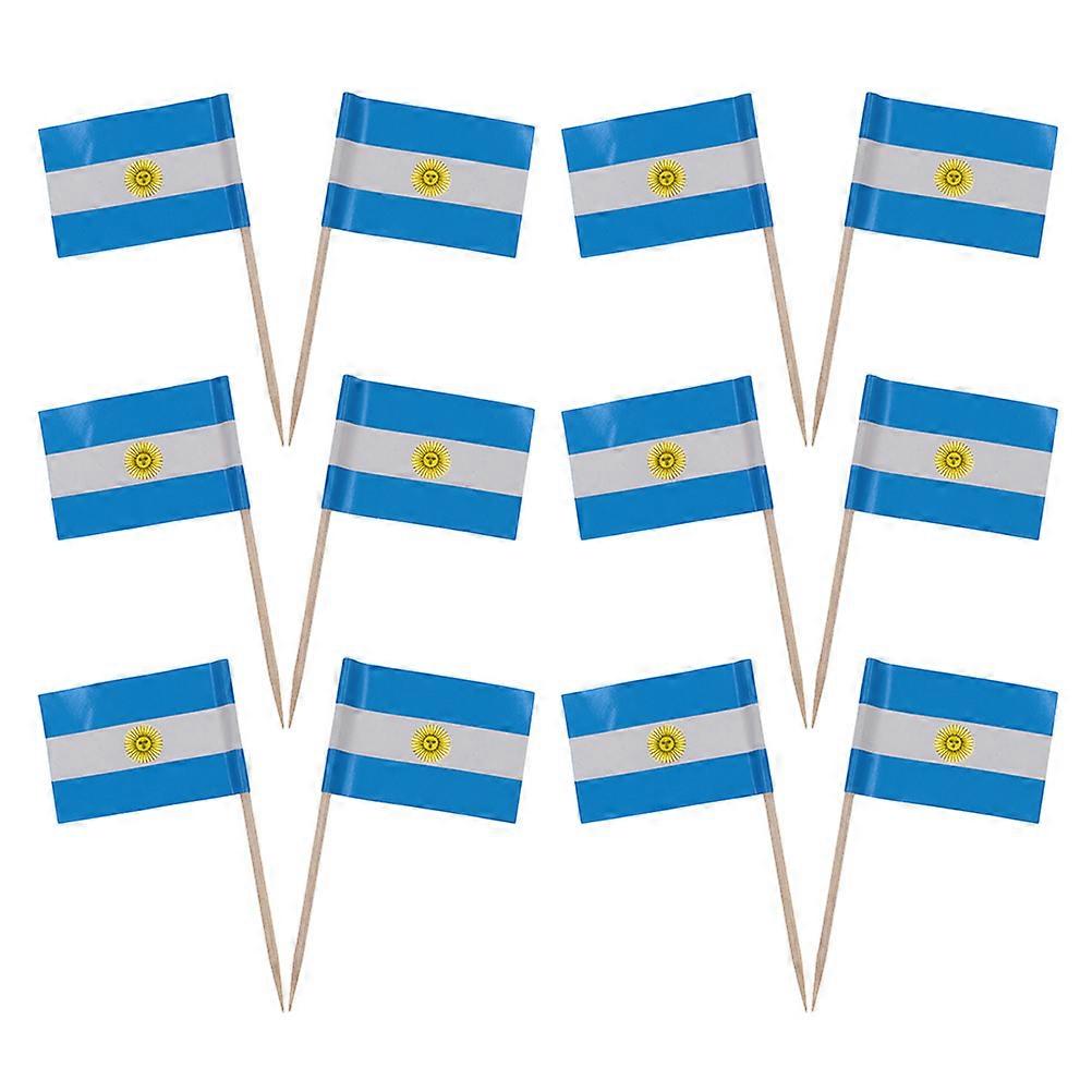 Argentina Flag Fruit Flag Toothpicks for Decorating 200Pcs Party