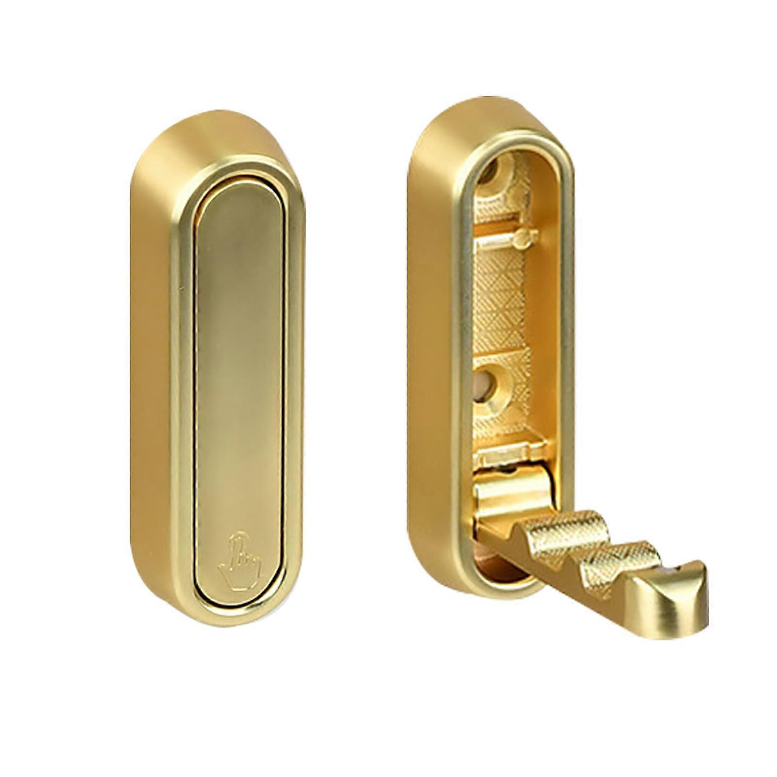 Foldable Gold Wall Hooks with Magnetic Lock, SpaceSaving RustResistant Coat Hooks 2PCS