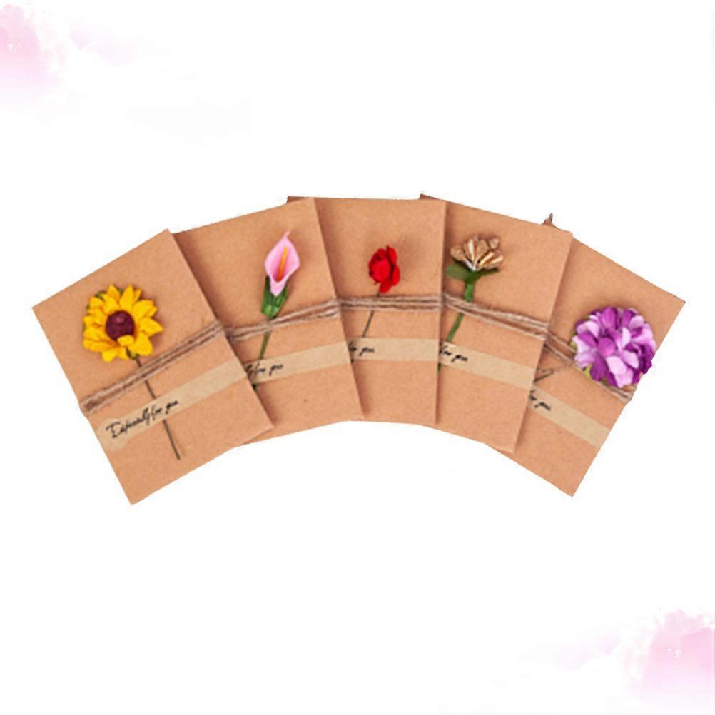 Dried Flower Greeting Card Design Graduation Random Color 5Pcs