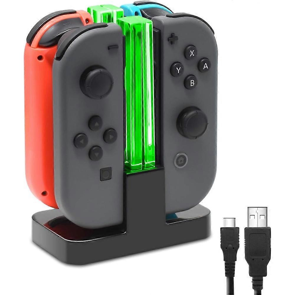Joy-Con-oplaadstation compatibel met Switch, met LED-indicator in de lichtbalk, Joy-Con-oplaadstandaard met oplaadkabel