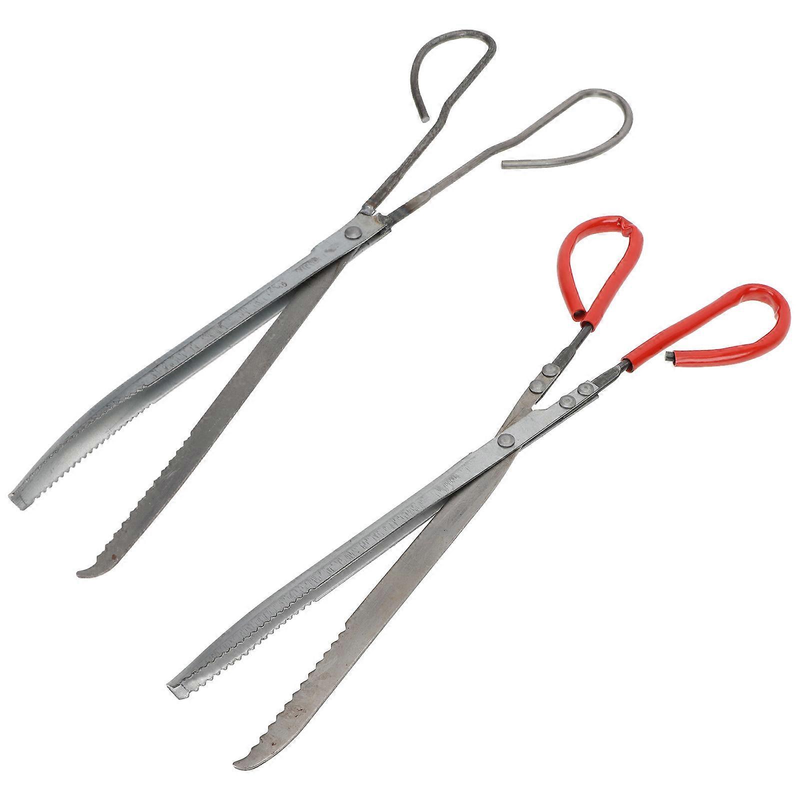 Multi-Function Scissor Tong Serrated Design Clamp Tool for Home Use 2Pcs
