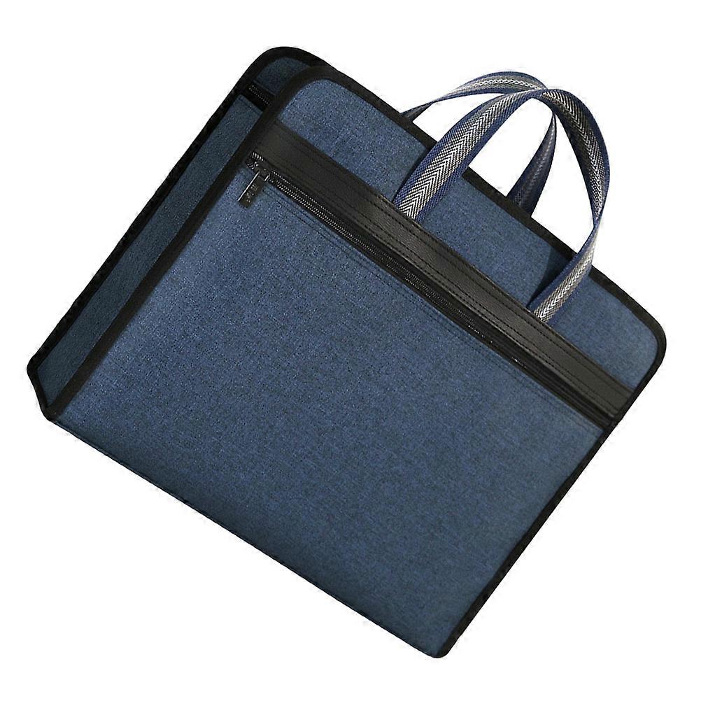 Blue Multi-Layer Document Pouch for File Organizer Zipper