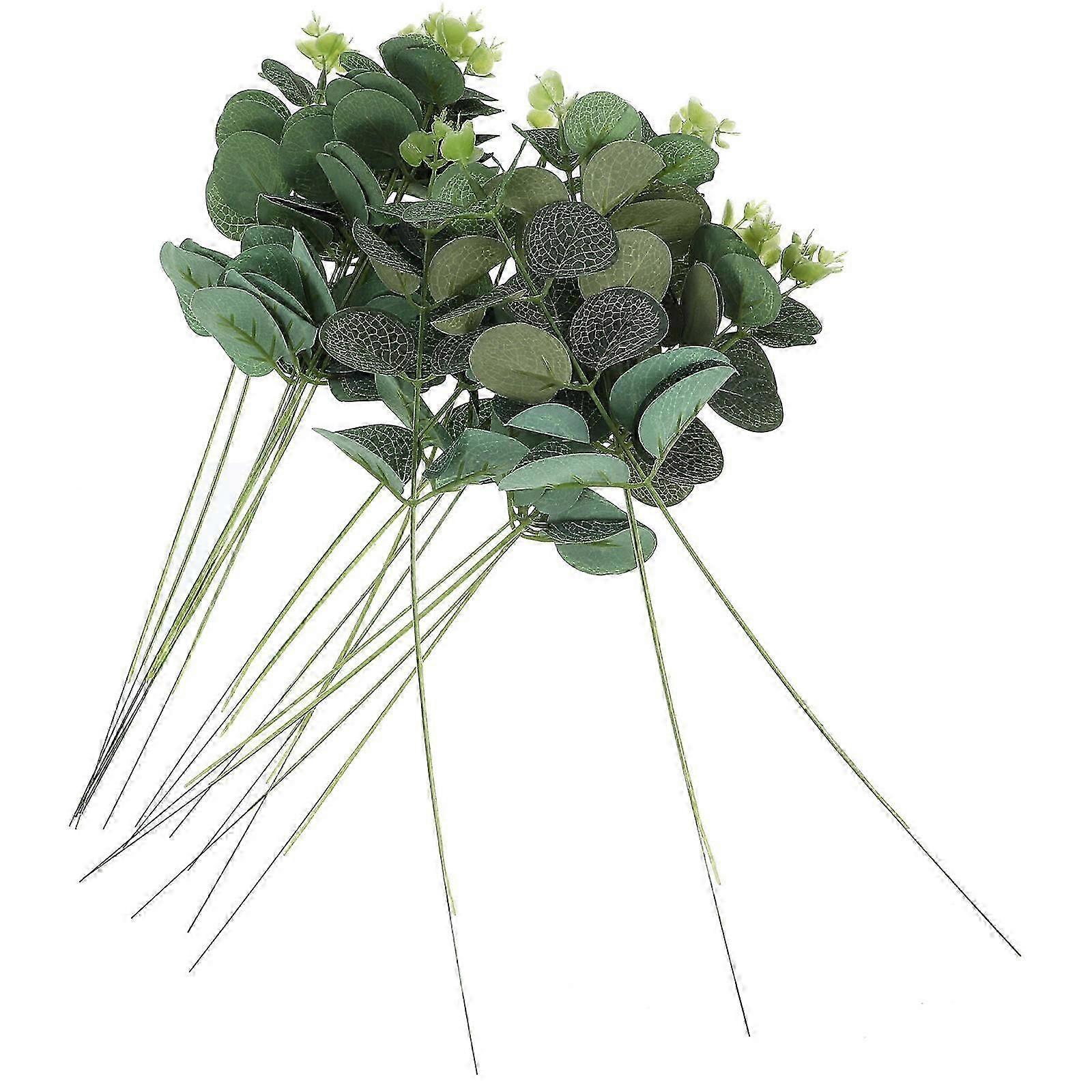 Leaf Inserting Topper Eucalyptus Leaf Cake Decoration for Baking 20Pcs