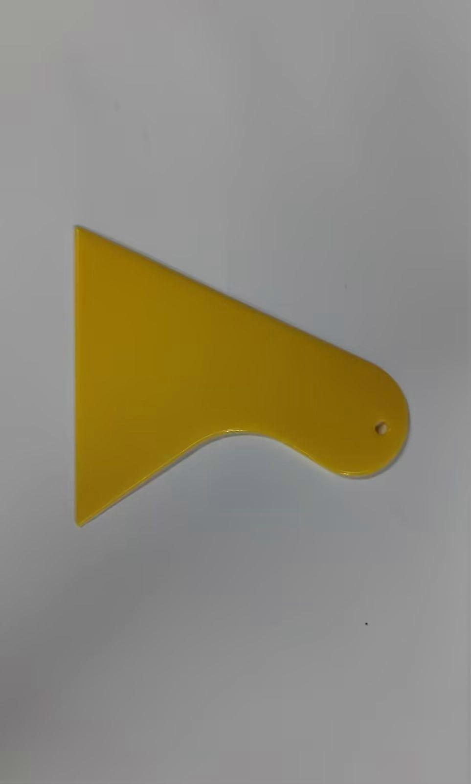 Yellow Triangle Squeegee  Rubber Scraper for Windows & Tile