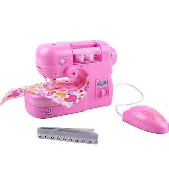 Primeira máquina de costura com luzes para iniciantes, toda rosa, para meninas e crianças (rosa, sem bateria). Nova, toda rosa.