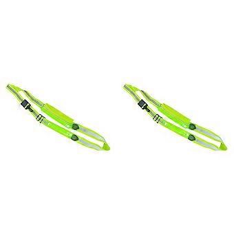 2X LED Reflective Belt Sash with Phone Holder, High Visibility Reflective Running Gear Rechargeable Light