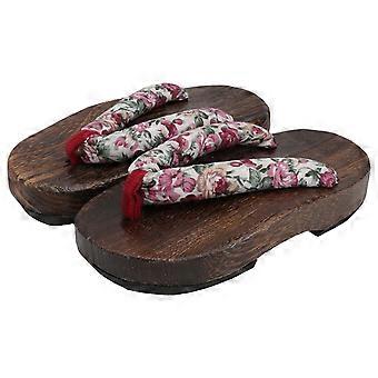 1 Paar japanische Stil Schuhe Creative Clog Sandale Stilvolle Holz Clog Hausschuhe